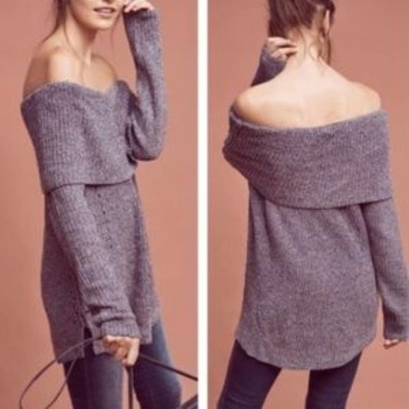 Anthropologie Moth Lucerne Off Shoulder/Cowl Neck Sweater S - Picture 1 of 8